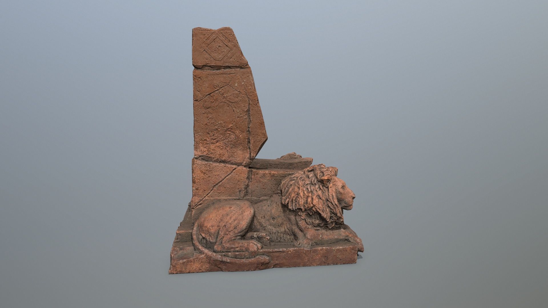Lion Throne Low-poly 3D model_10