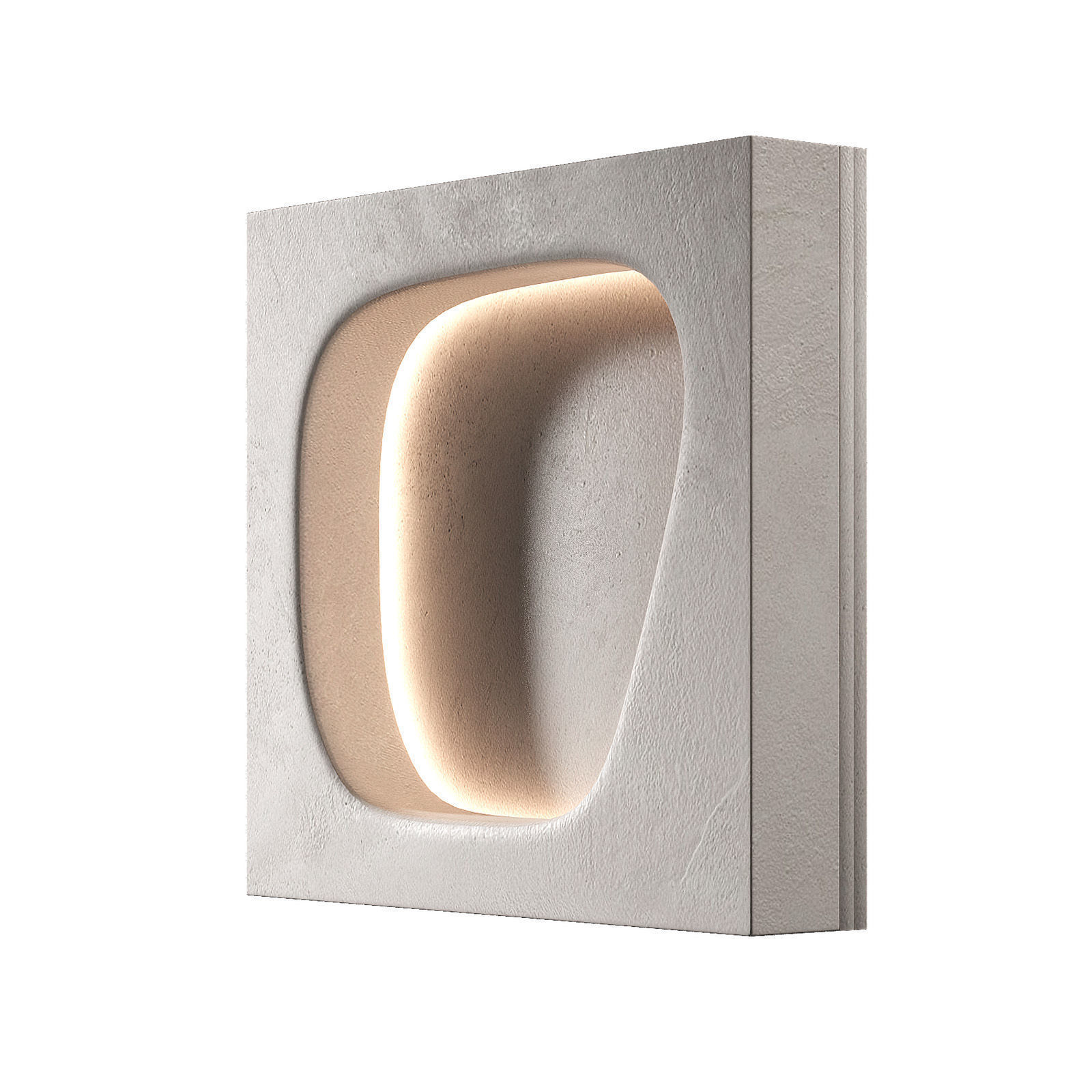 Modular niches in the wall with lighting Built-in shelves 3D model_3