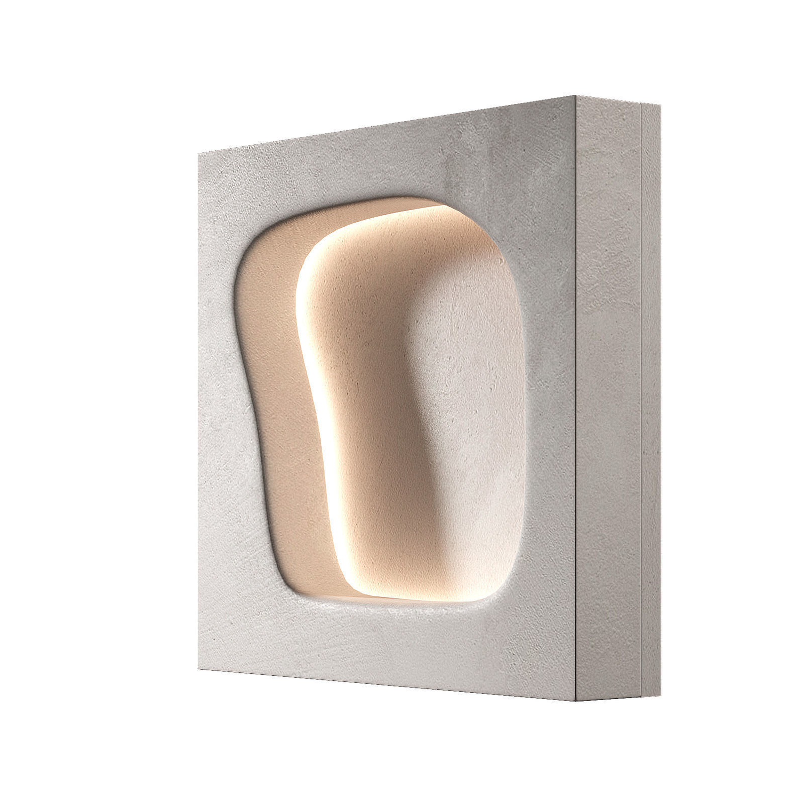 Modular niches in the wall with lighting Built-in shelves 3D model_5