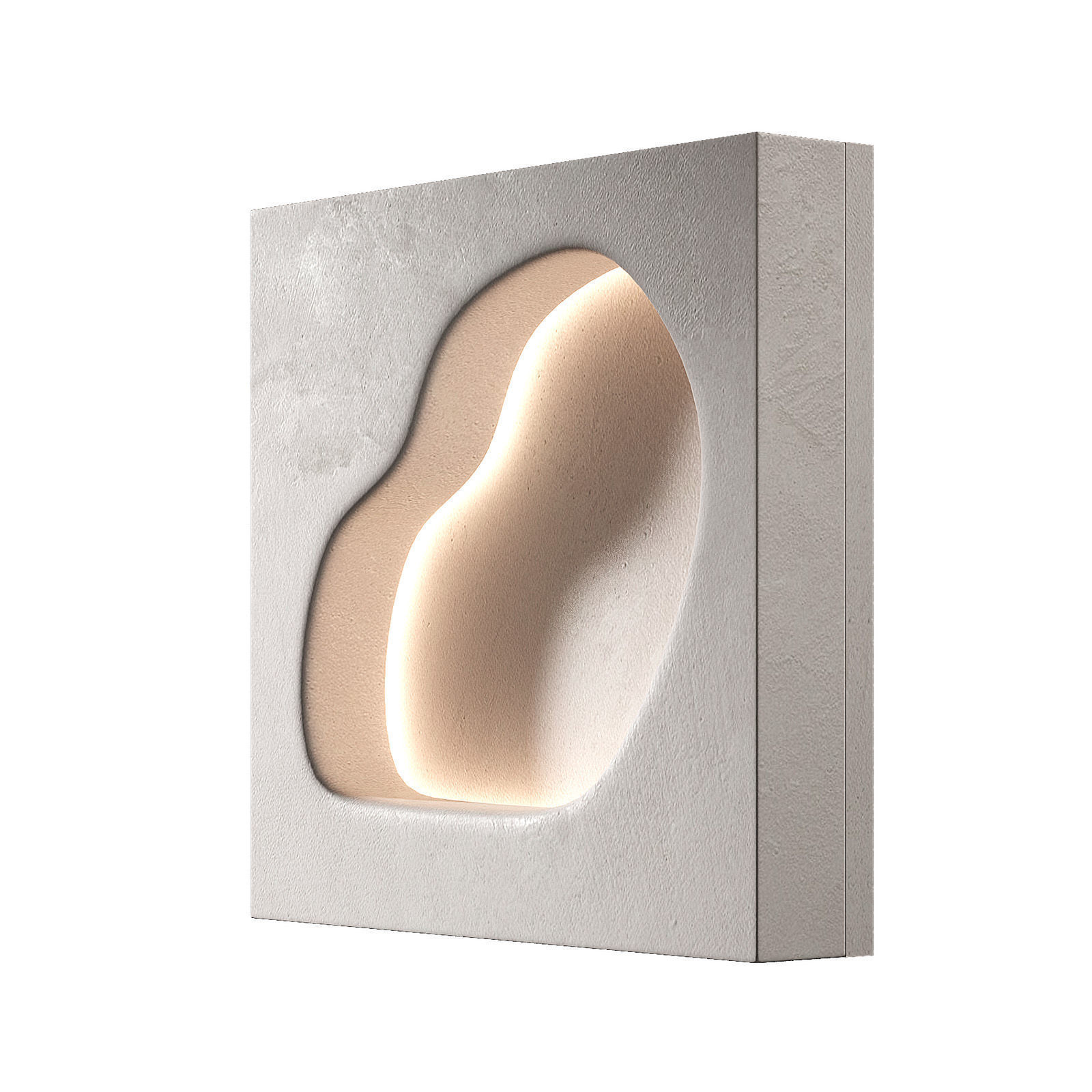 Modular niches in the wall with lighting Built-in shelves 3D model_4