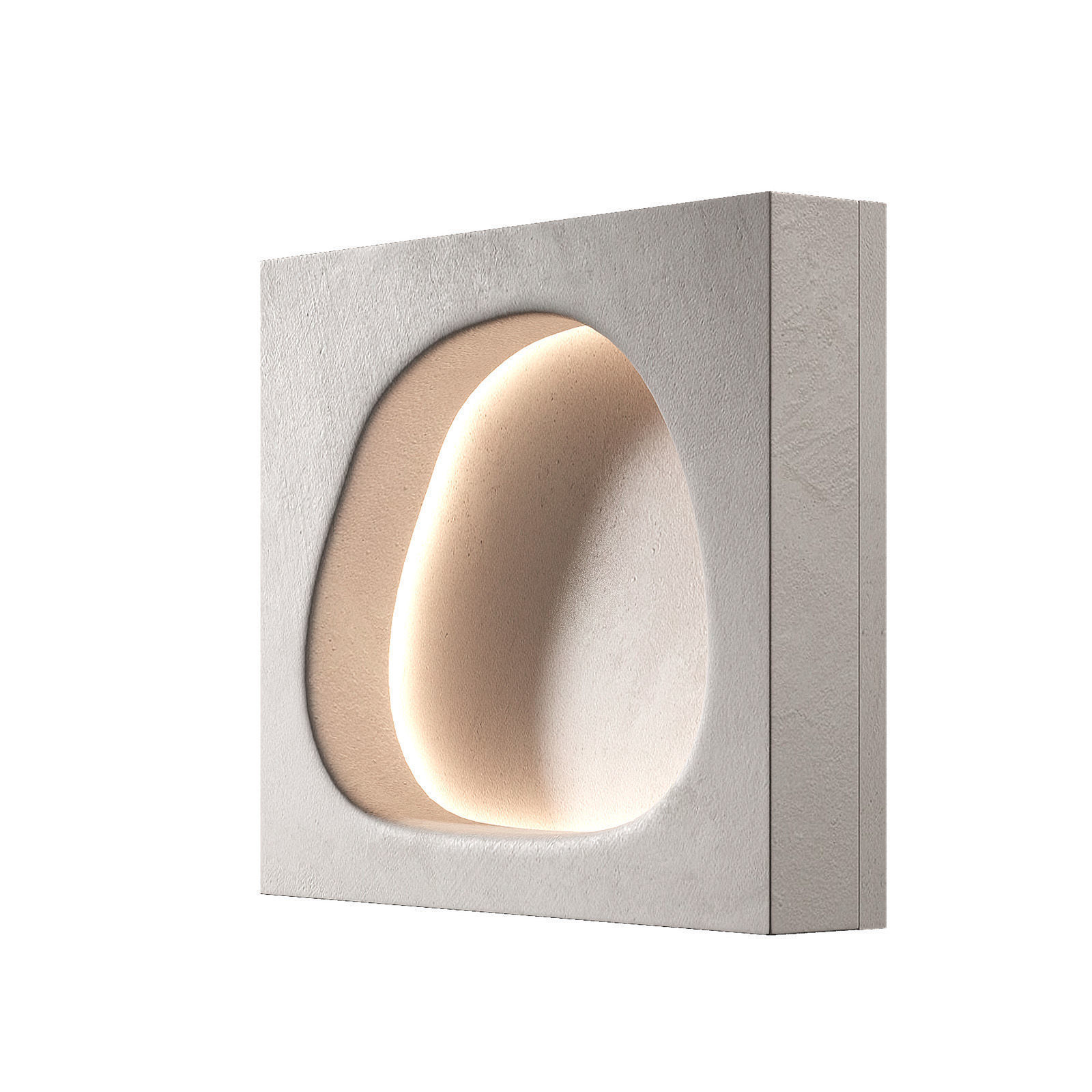 Modular niches in the wall with lighting Built-in shelves 3D model_6