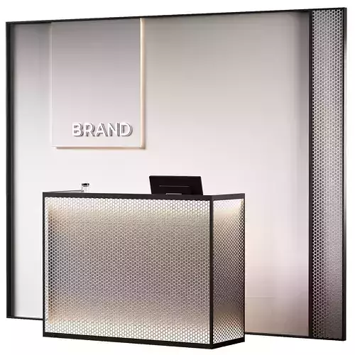 Reception desk 4 Store checkout Perforated metal