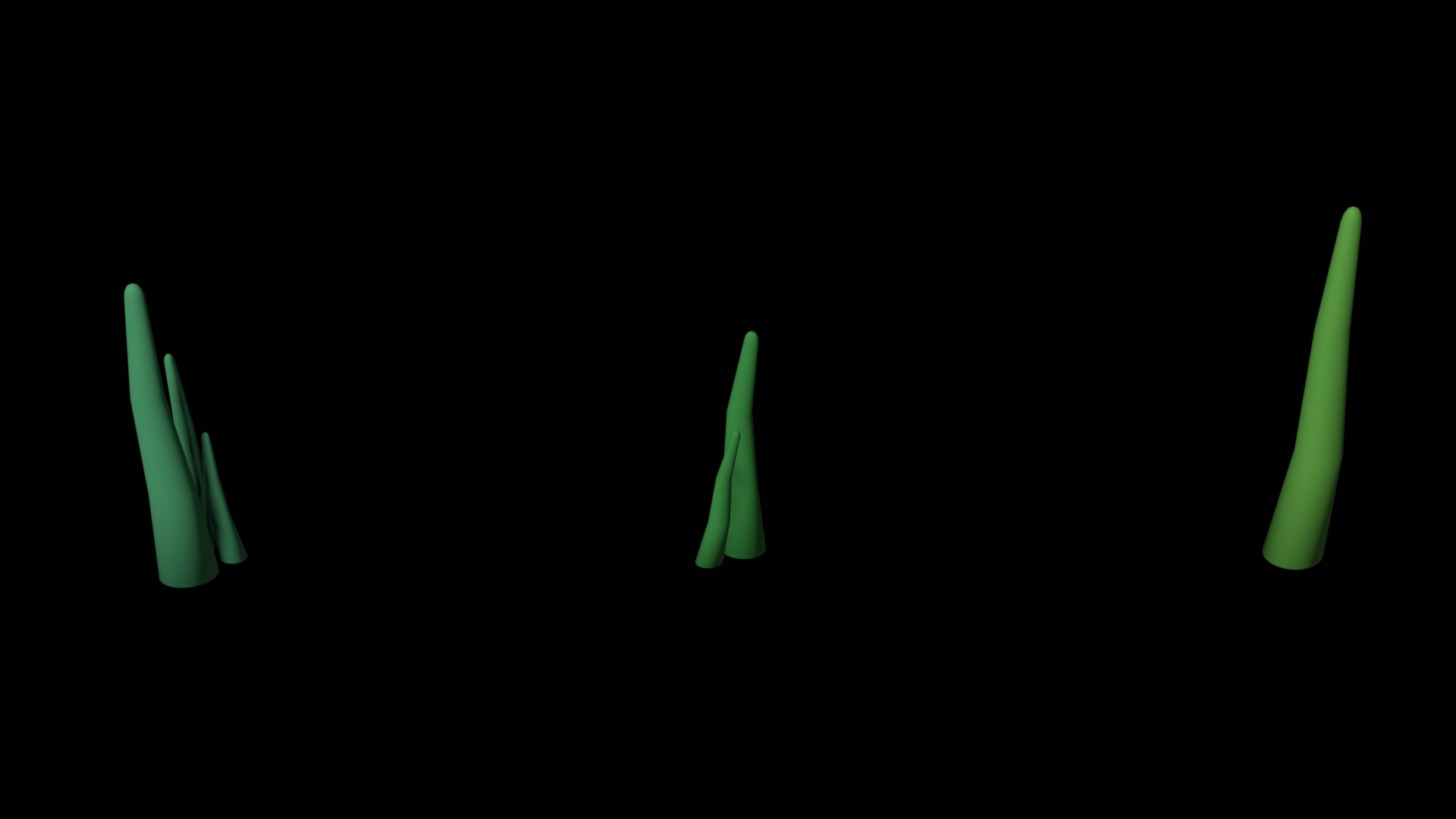 Grass trees flowers 3D model_1