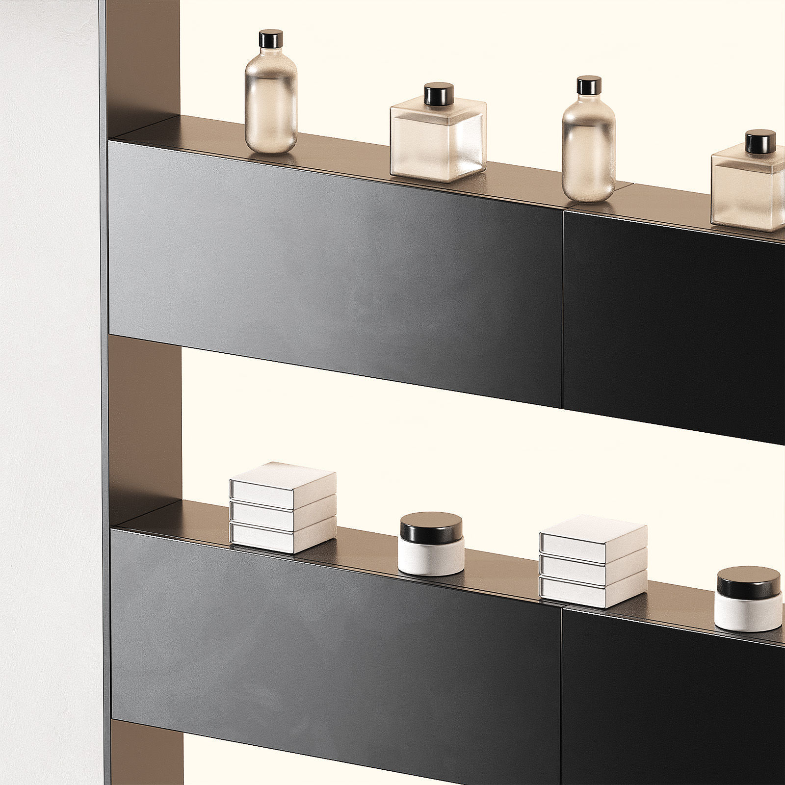 Display rack Built-in niche shelves with continuous lighting 3D model_3