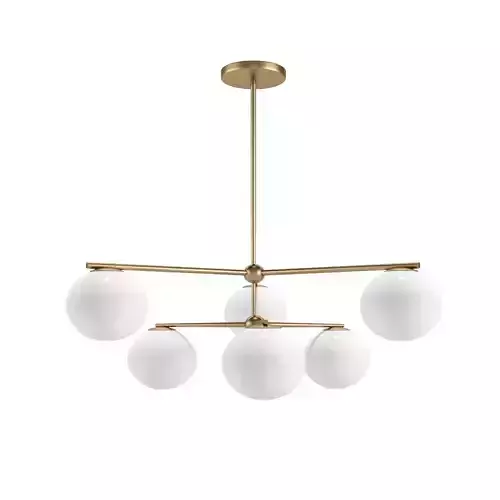 Sphere Stem 6-Light Chandelier 3D model