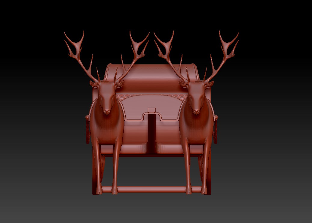 Reindeer Sleigh 3D Model 3D print model_4