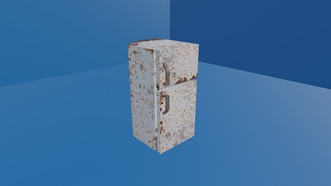 OLD AND RUSTY FRIDGE - LOW POLY - PS1 RETRO STYLE Low-poly 3D model