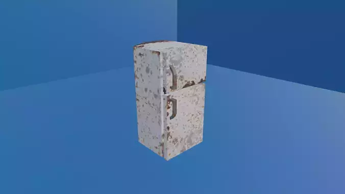 OLD AND RUSTY FRIDGE - LOW POLY - PS1 RETRO STYLE