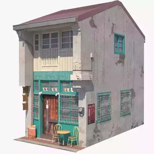 Shennong Street Building 101 Low-poly 3D model Shennong Street Building 101 Low-poly 3D model