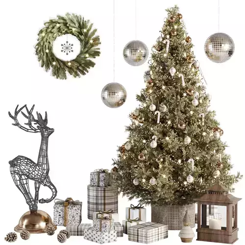 Christmas Tree and Decoration Set 010 3D model