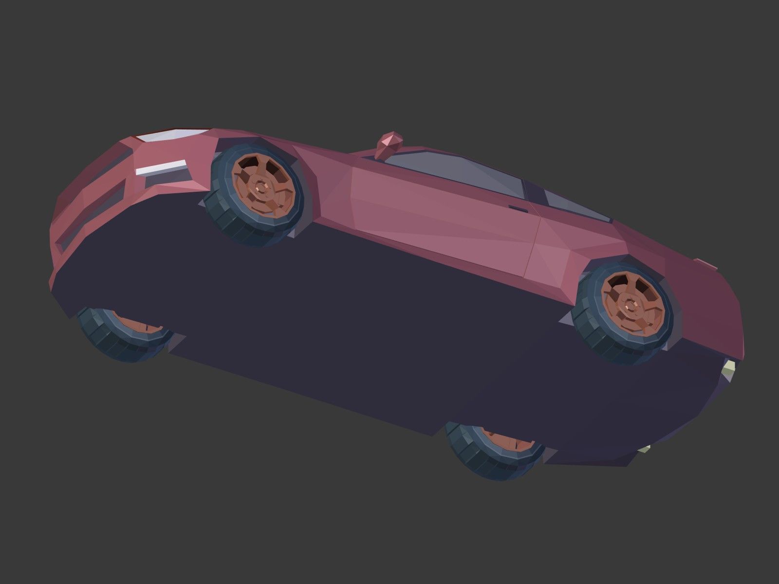 Low Poly Generic Sport Car  - Cartoon Lowpoly Polygonal  Style Low-poly 3D model_13