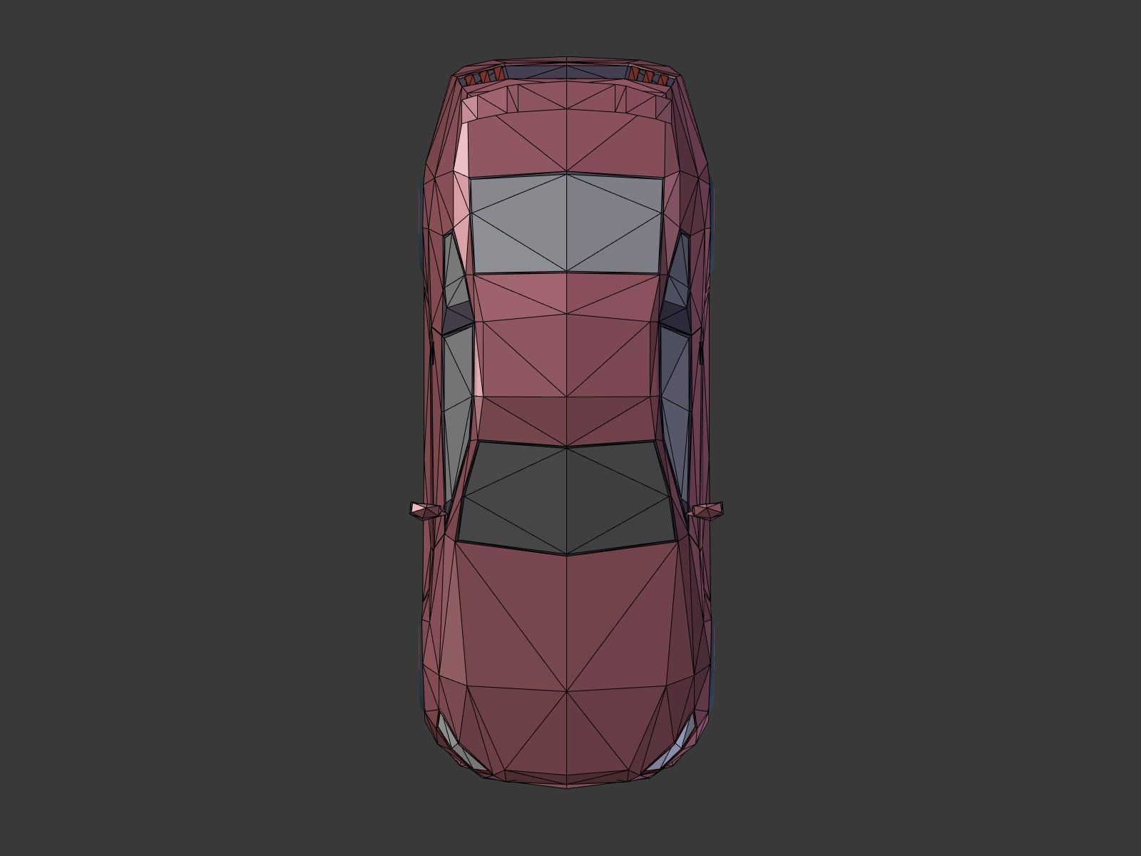 Low Poly Generic Sport Car  - Cartoon Lowpoly Polygonal  Style Low-poly 3D model_12