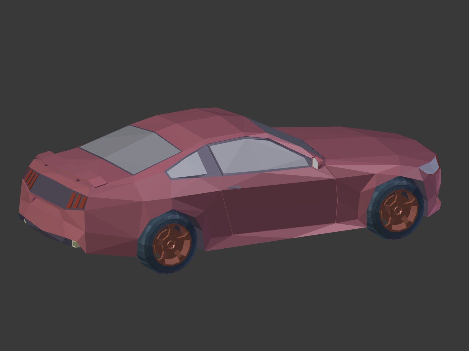 Low Poly Generic Sport Car  - Cartoon Lowpoly Polygonal  Style Low-poly 3D model_17