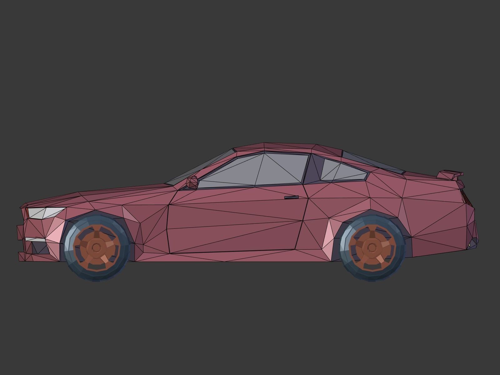 Low Poly Generic Sport Car  - Cartoon Lowpoly Polygonal  Style Low-poly 3D model_7