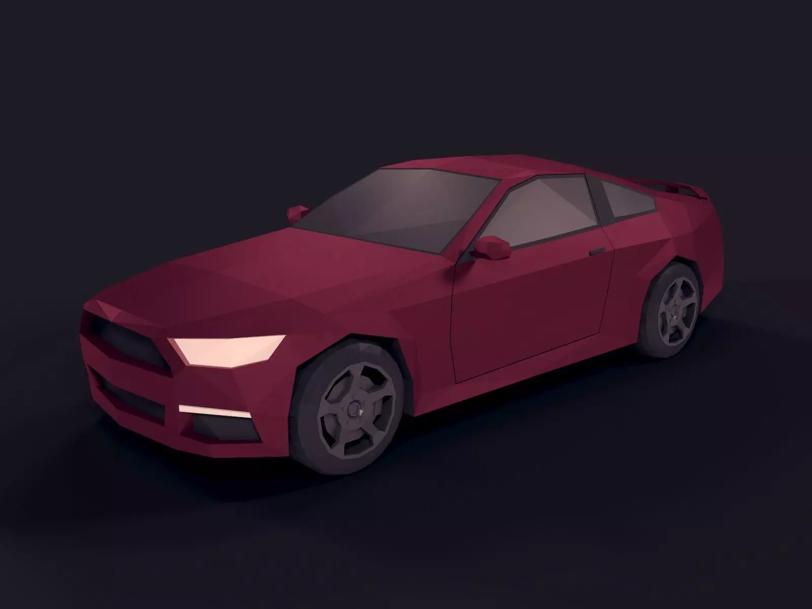Low Poly Generic Sport Car  - Cartoon Lowpoly Polygonal  Style Low-poly 3D model_0