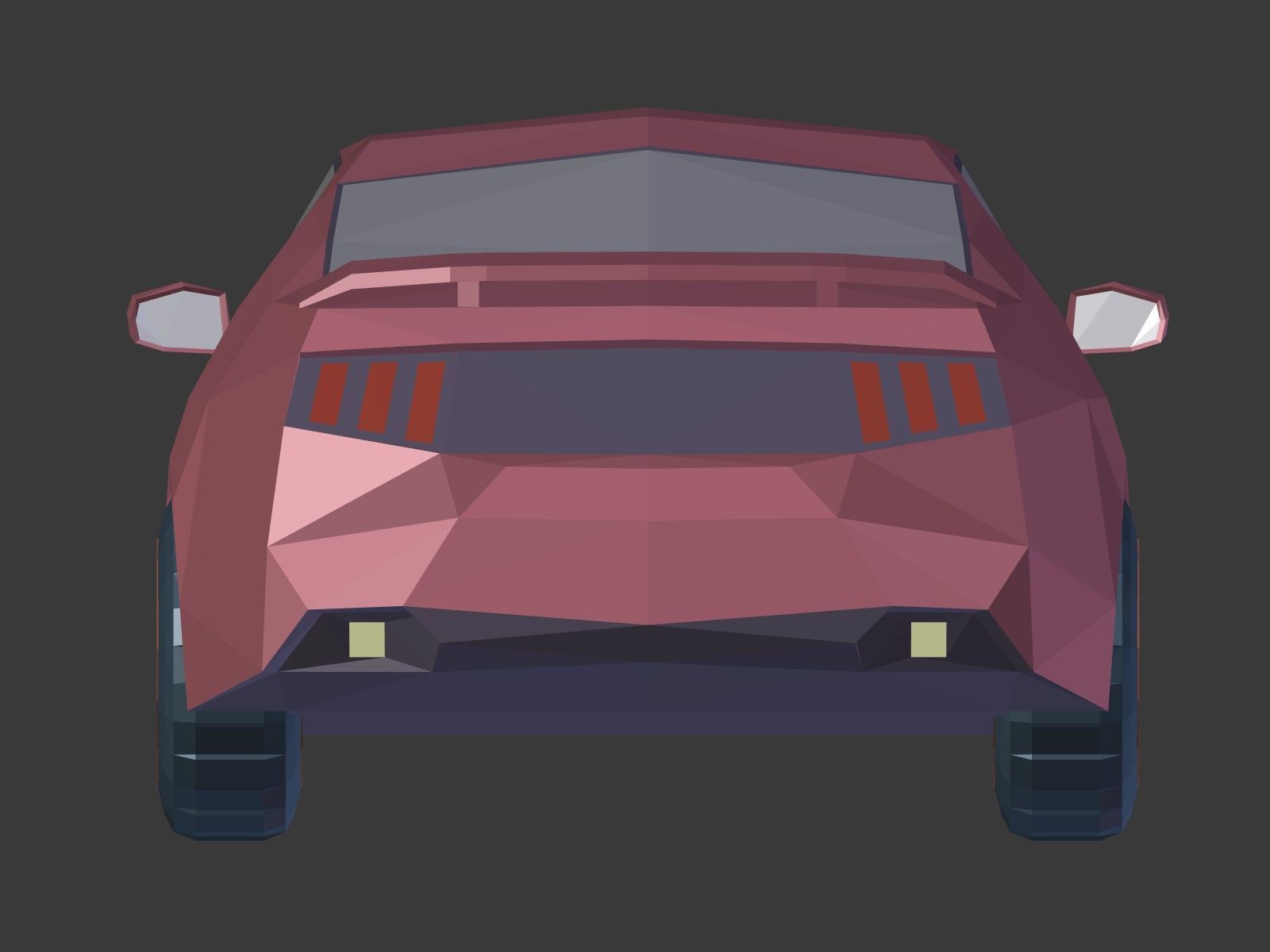 Low Poly Generic Sport Car  - Cartoon Lowpoly Polygonal  Style Low-poly 3D model_15