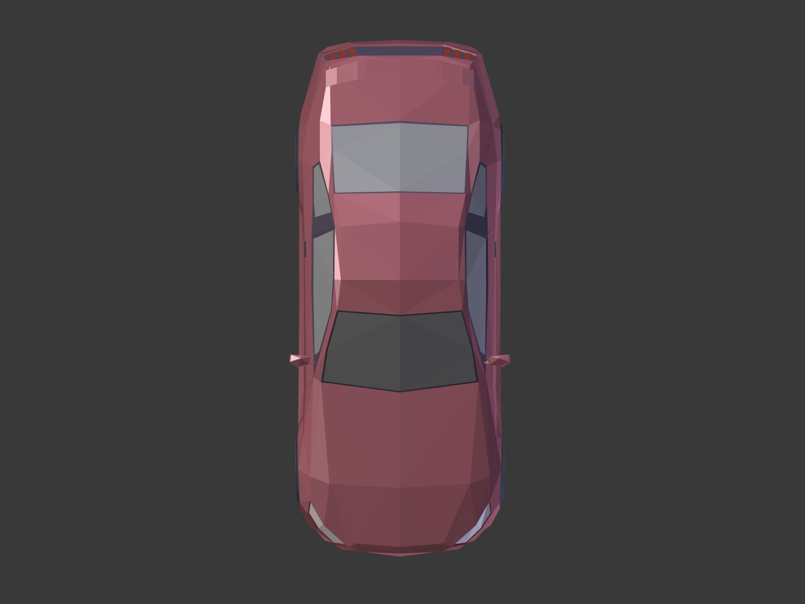 Low Poly Generic Sport Car  - Cartoon Lowpoly Polygonal  Style Low-poly 3D model_11