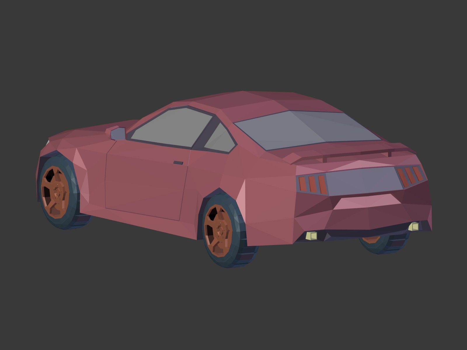 Low Poly Generic Sport Car  - Cartoon Lowpoly Polygonal  Style Low-poly 3D model_8
