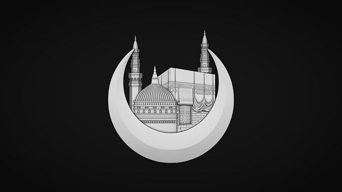 Makka Madina Kaabe Bas Relief 3D print model