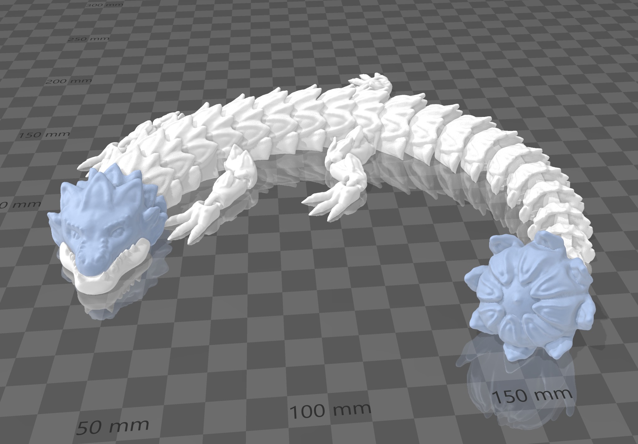 Flexi Flail Tail Dragon 3D print model_4