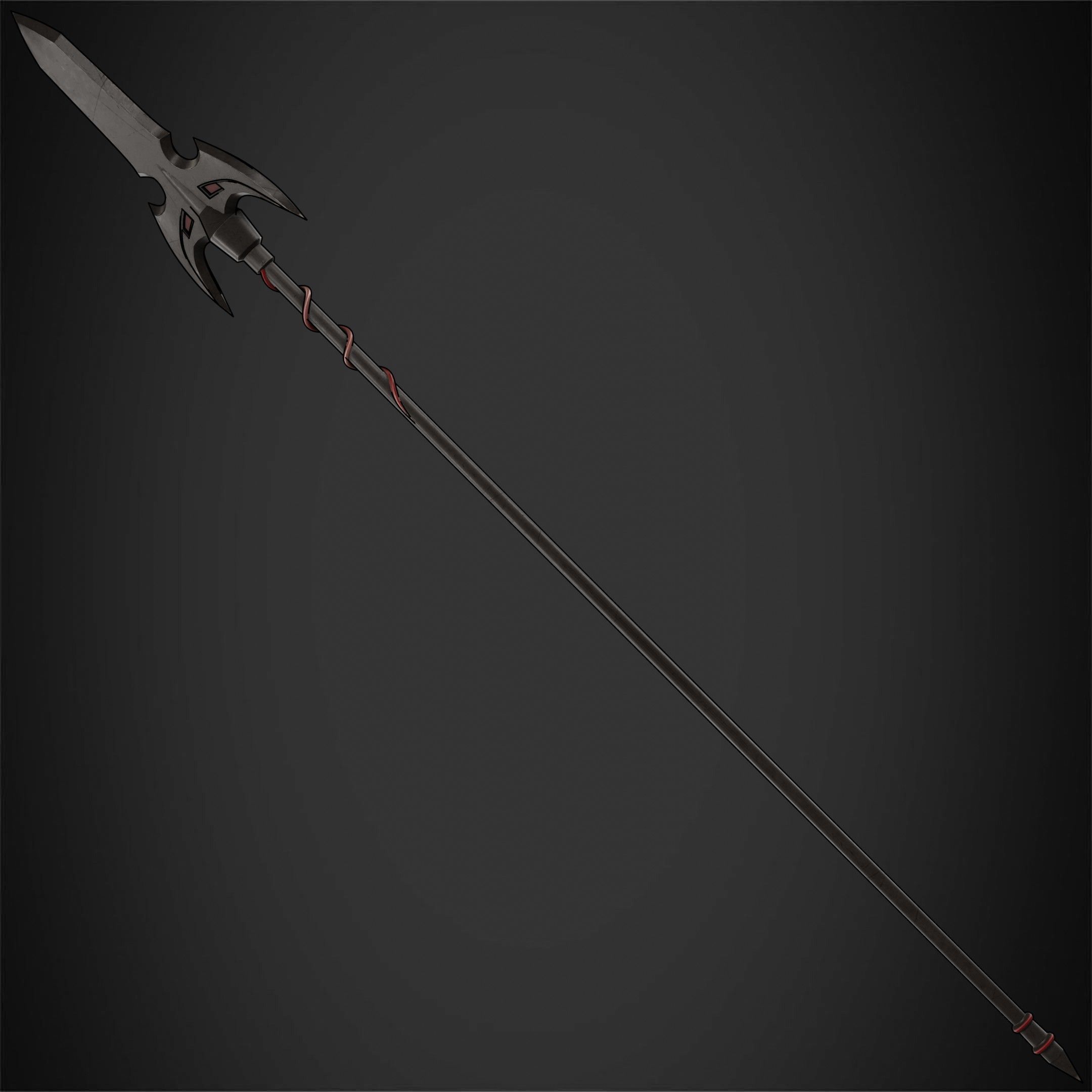 Overlord Leinas Heavy Explosion Armor and Spear for Cosplay 3D Model Collection_29