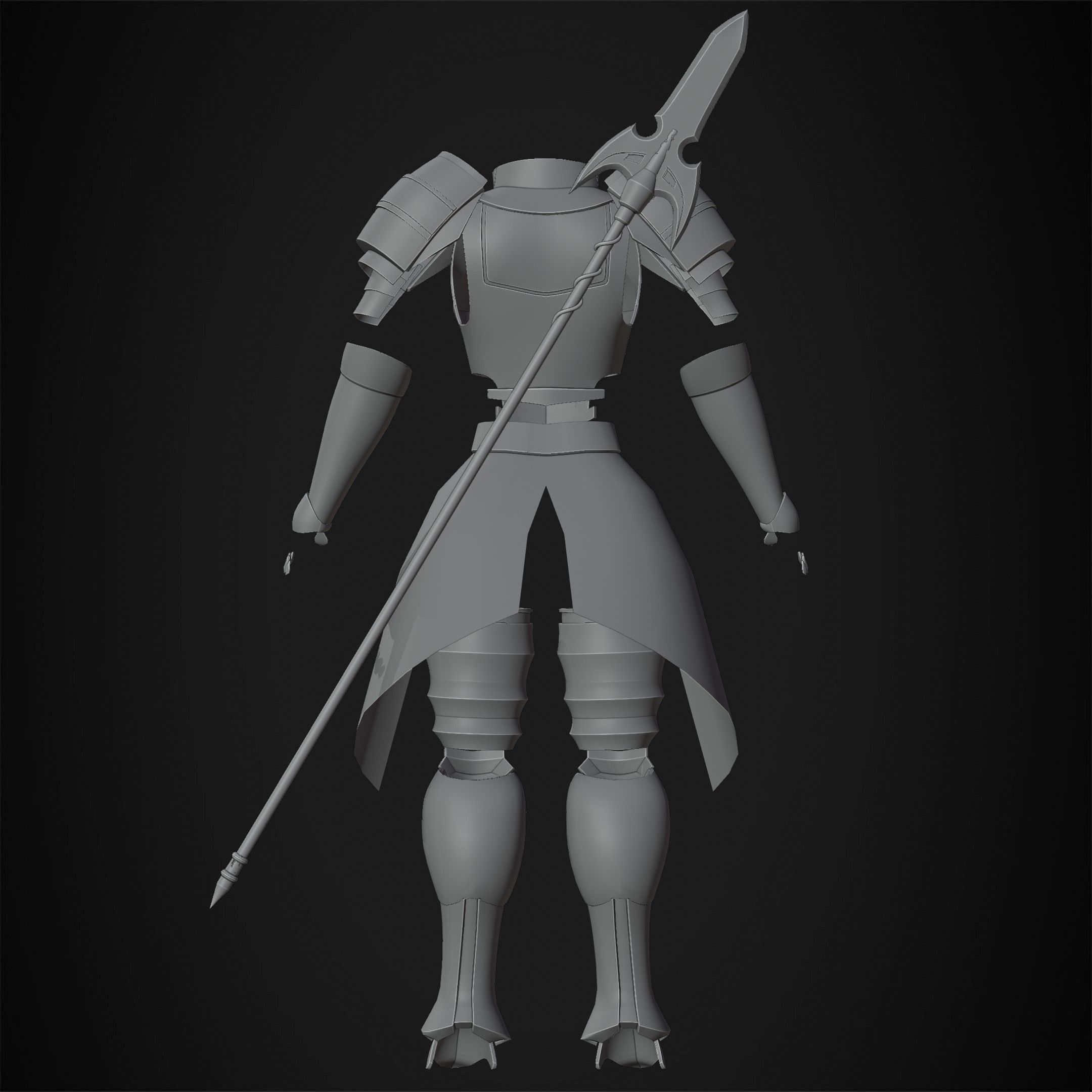 Overlord Leinas Heavy Explosion Armor and Spear for Cosplay 3D Model Collection_22
