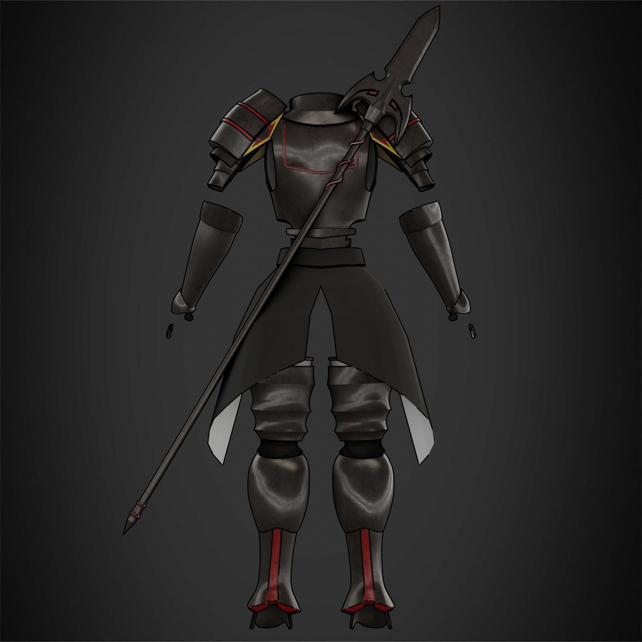 Overlord Leinas Heavy Explosion Armor and Spear for Cosplay 3D Model Collection_10