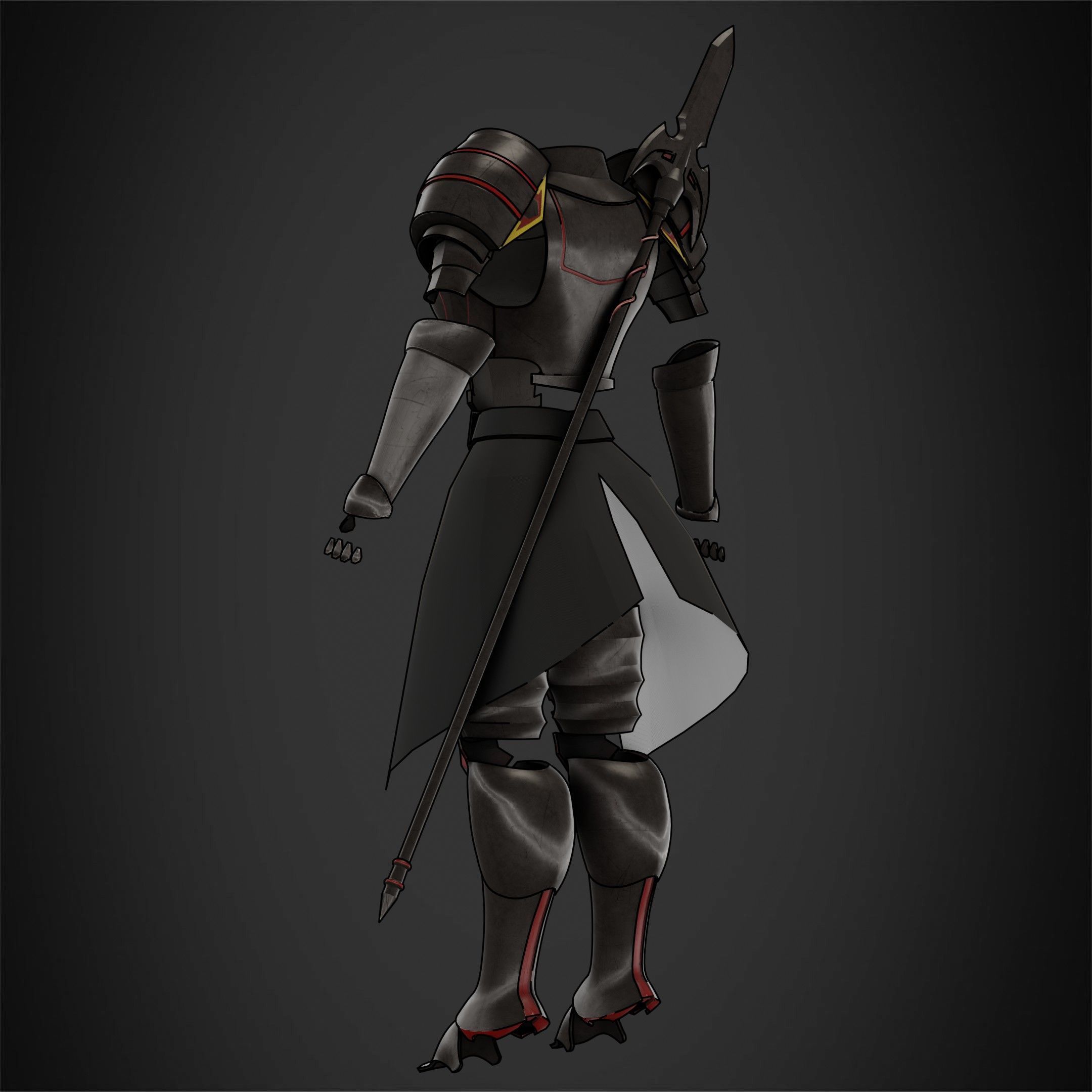 Overlord Leinas Heavy Explosion Armor and Spear for Cosplay 3D Model Collection_9