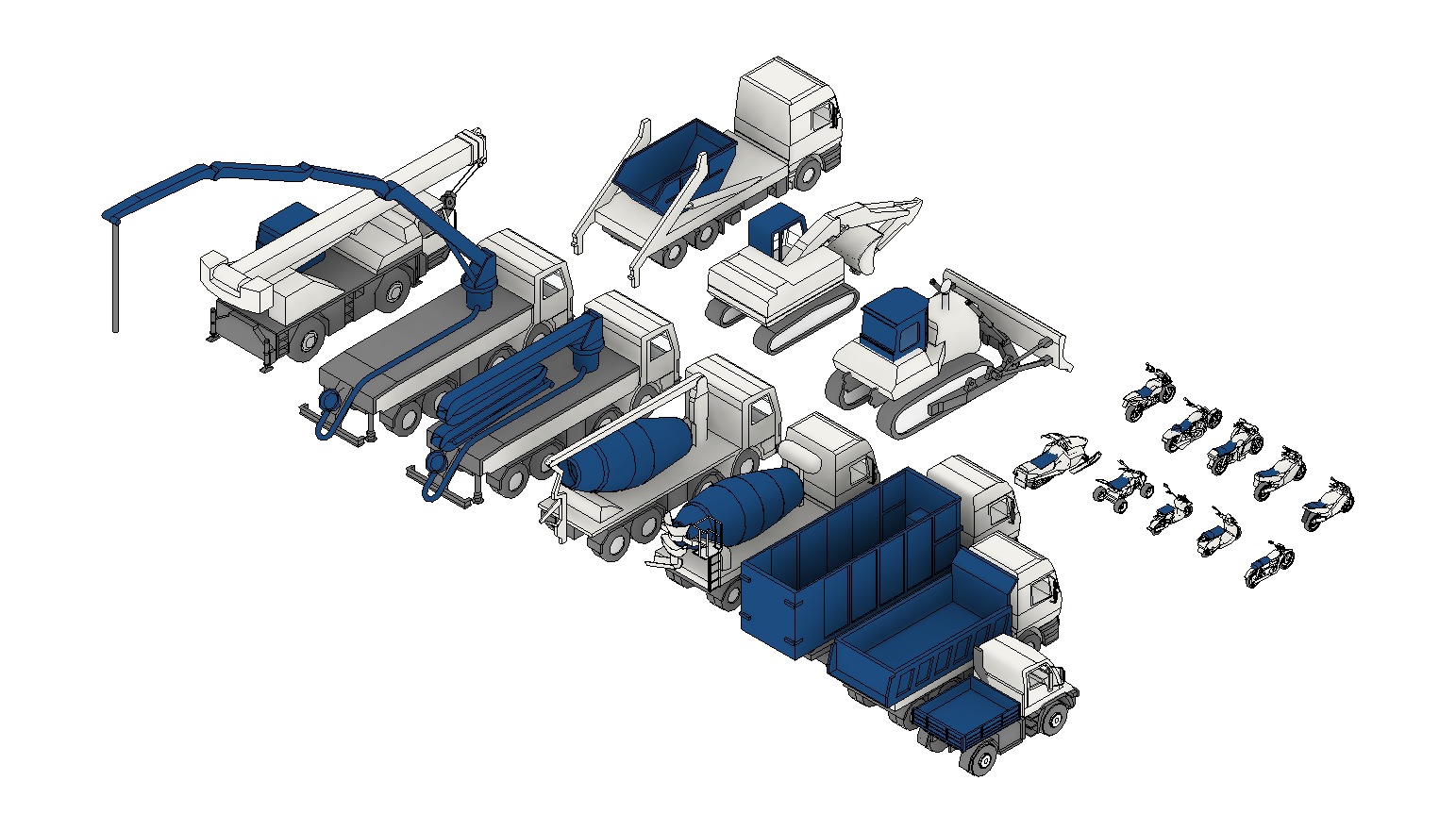 VARIOUS VEHICLES FOR CONSTRUCTION AND COMMON LINEAR VEHICLES 3D model_2
