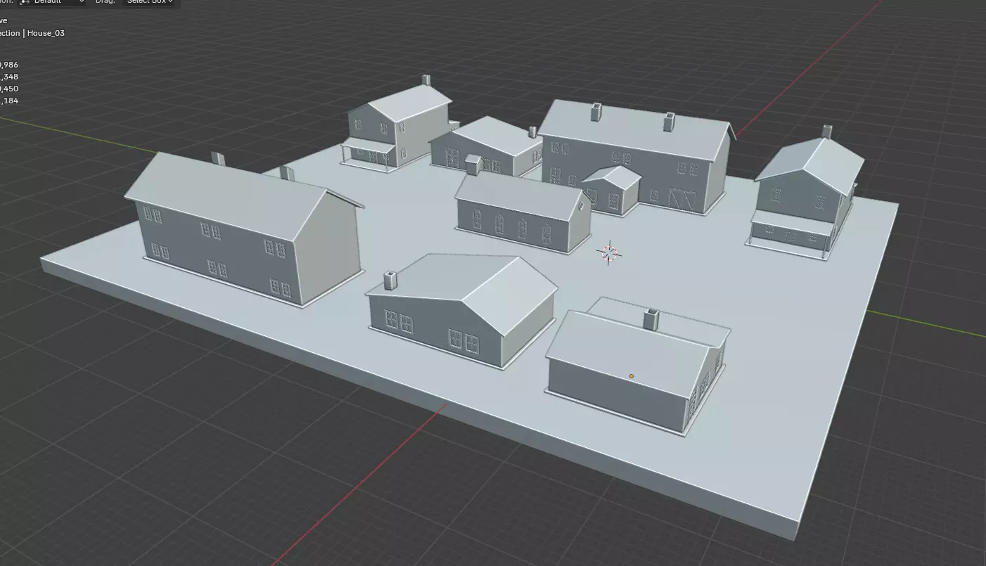 Christmas Village 5 House Collection 3D print model_0