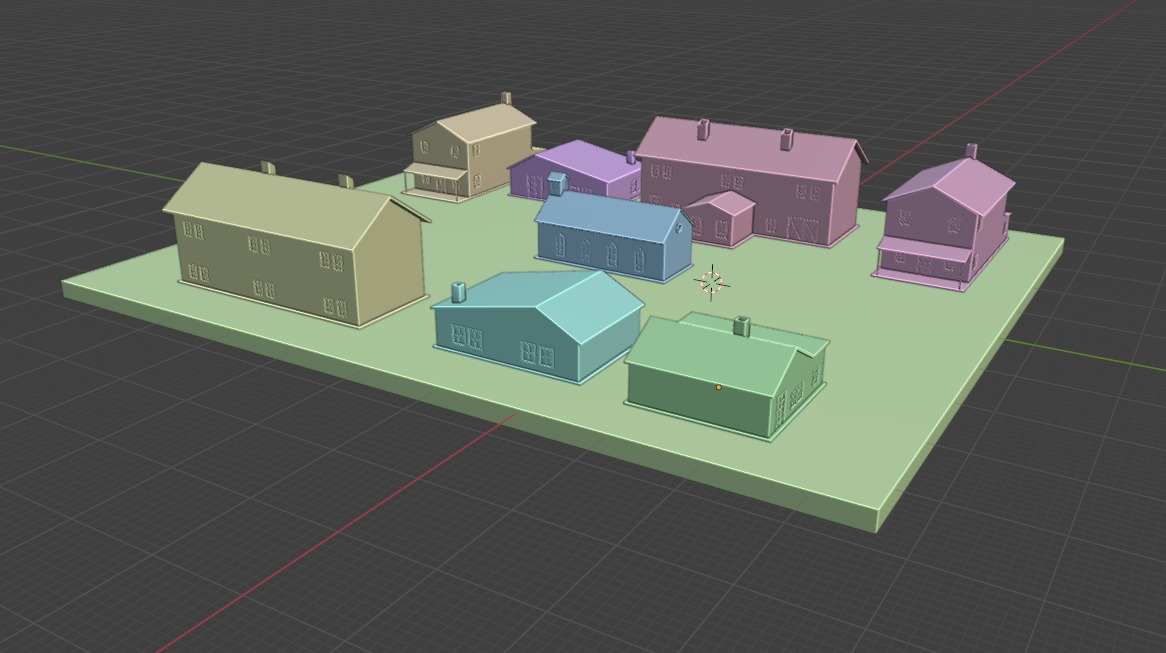 Christmas Village 5 House Collection 3D print model_1