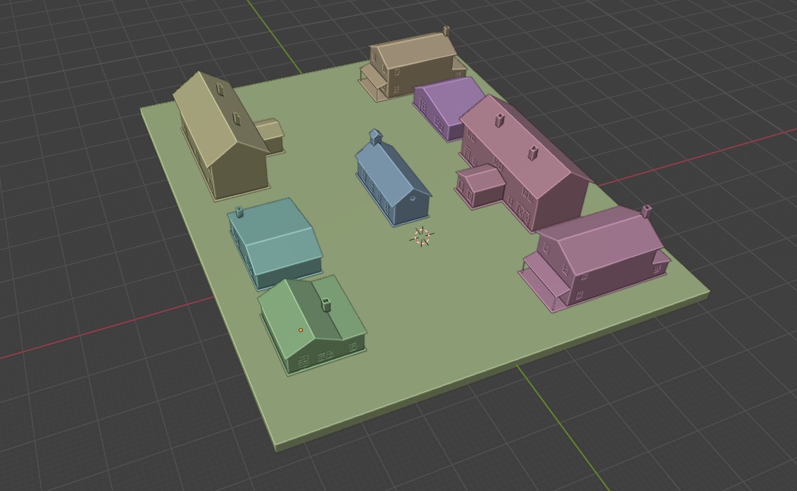 Christmas Village 5 House Collection 3D print model_3