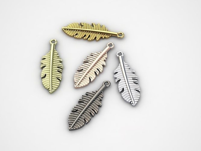 Feather pendant necklace Free 3D print model
