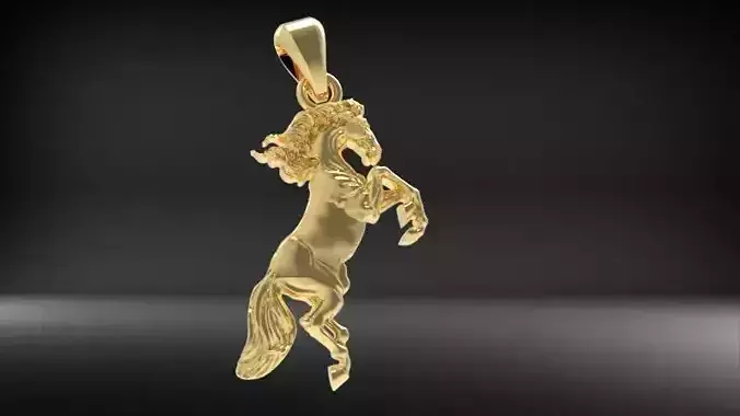 Running Horse Light Weight Pendant Charm Necklace Jewelry  3D print model