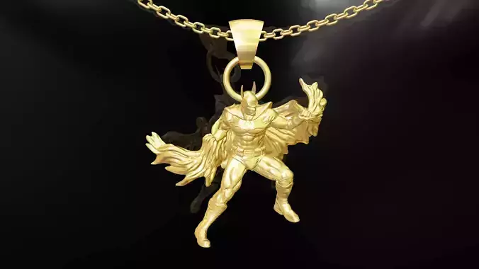 Batman Superhero Pendant Jewelry Gold