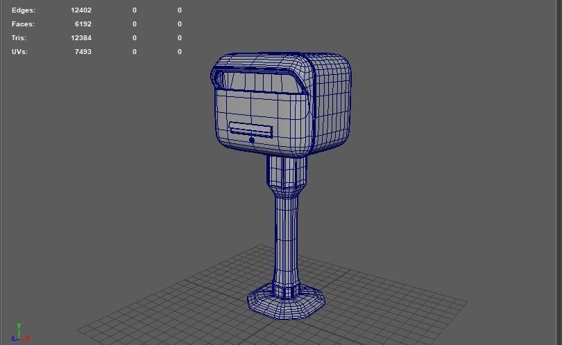 Metal Mailbox  3D model_9