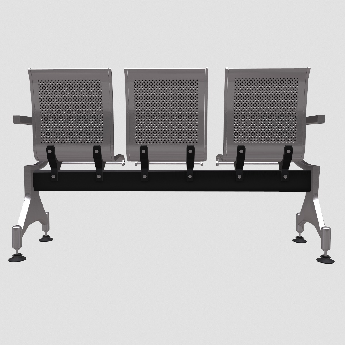 Waiting Chair Low Poly Low-poly 3D model_3