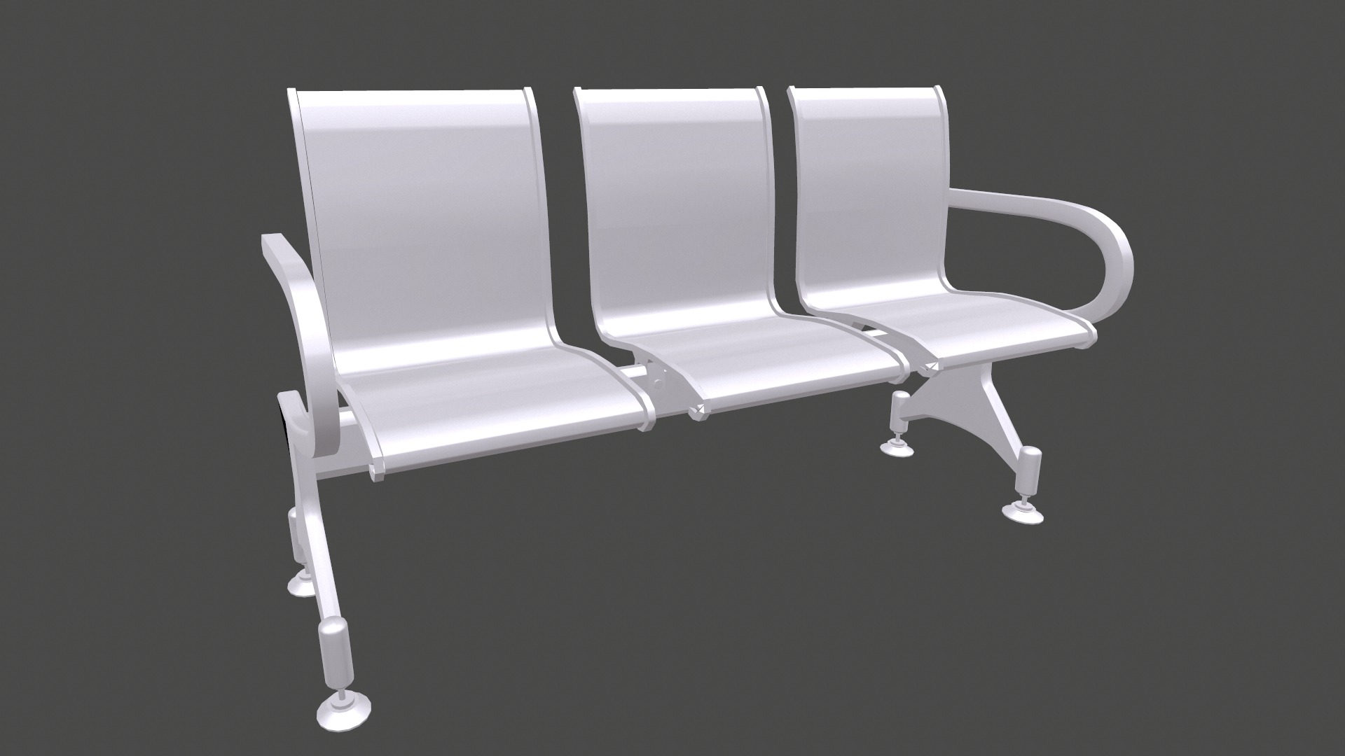 Waiting Chair Low Poly Low-poly 3D model_22