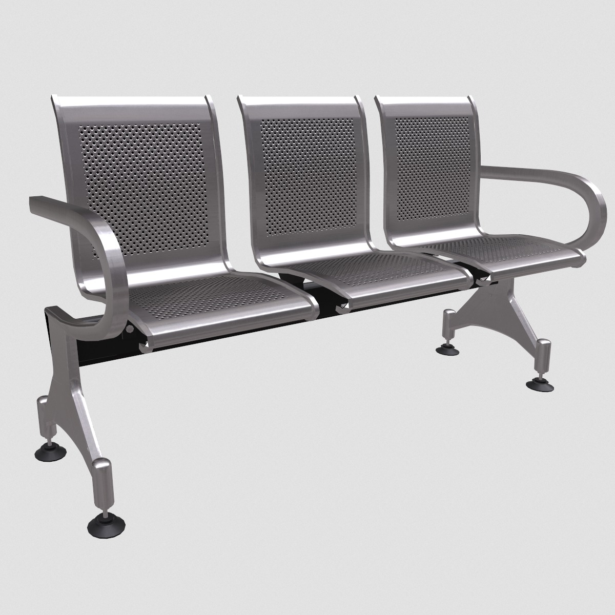 Waiting Chair Low Poly Low-poly 3D model_1