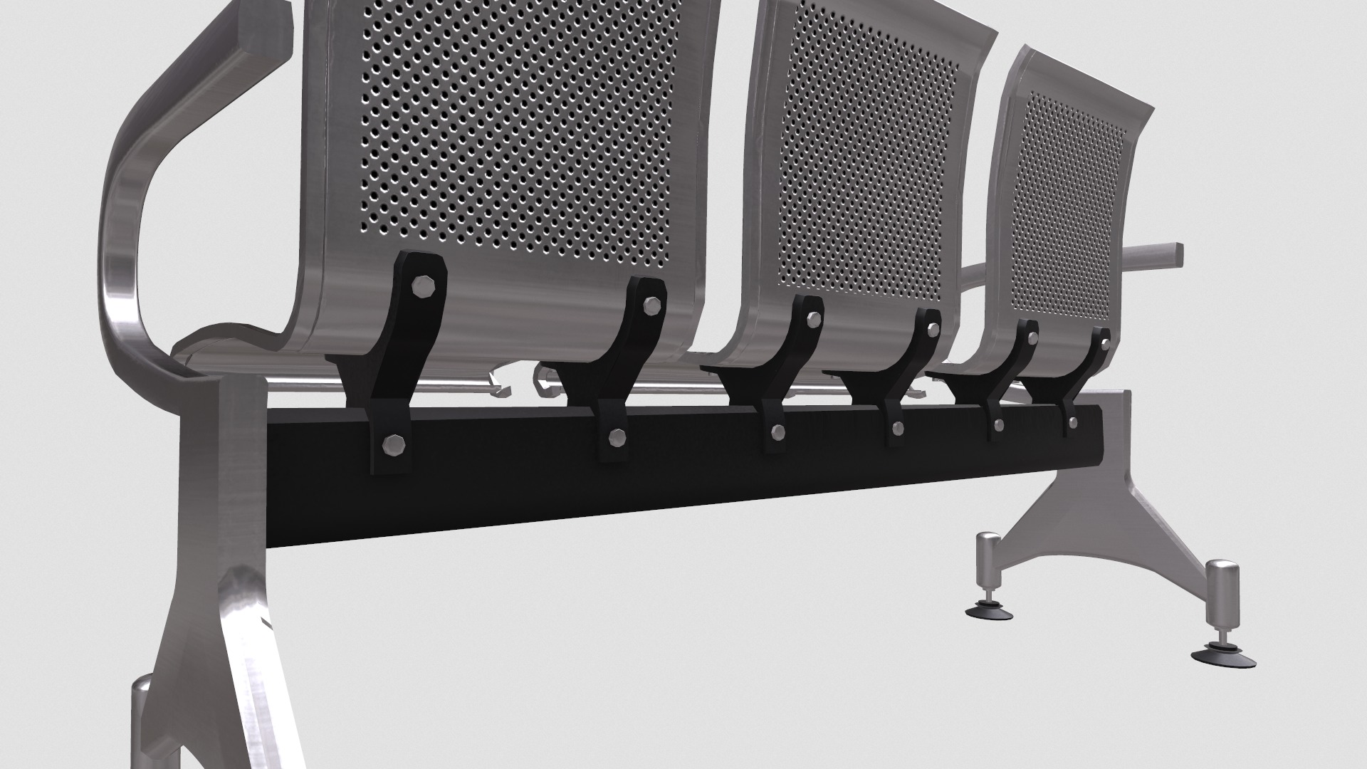 Waiting Chair Low Poly Low-poly 3D model_13