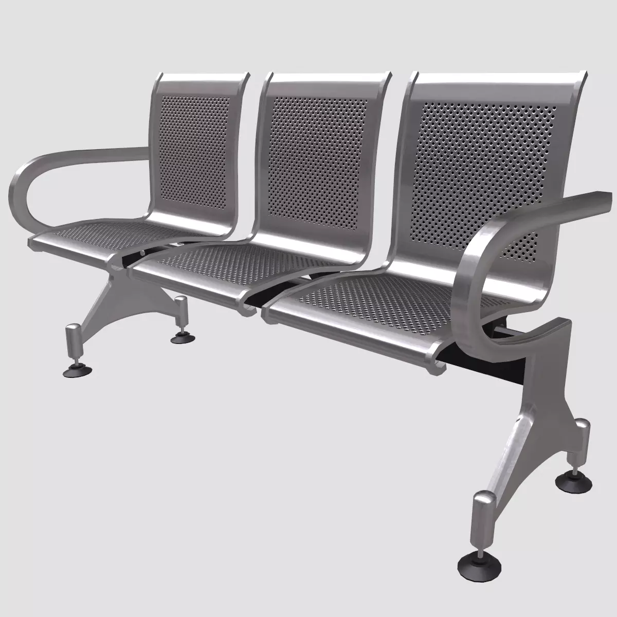 Waiting Chair Low Poly Low-poly 3D model_0