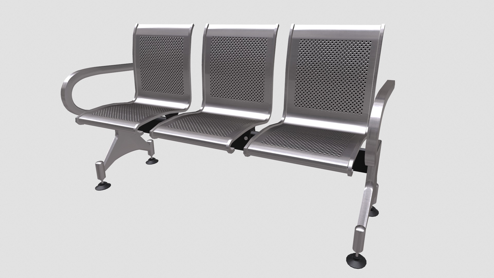 Waiting Chair Low Poly Low-poly 3D model_8