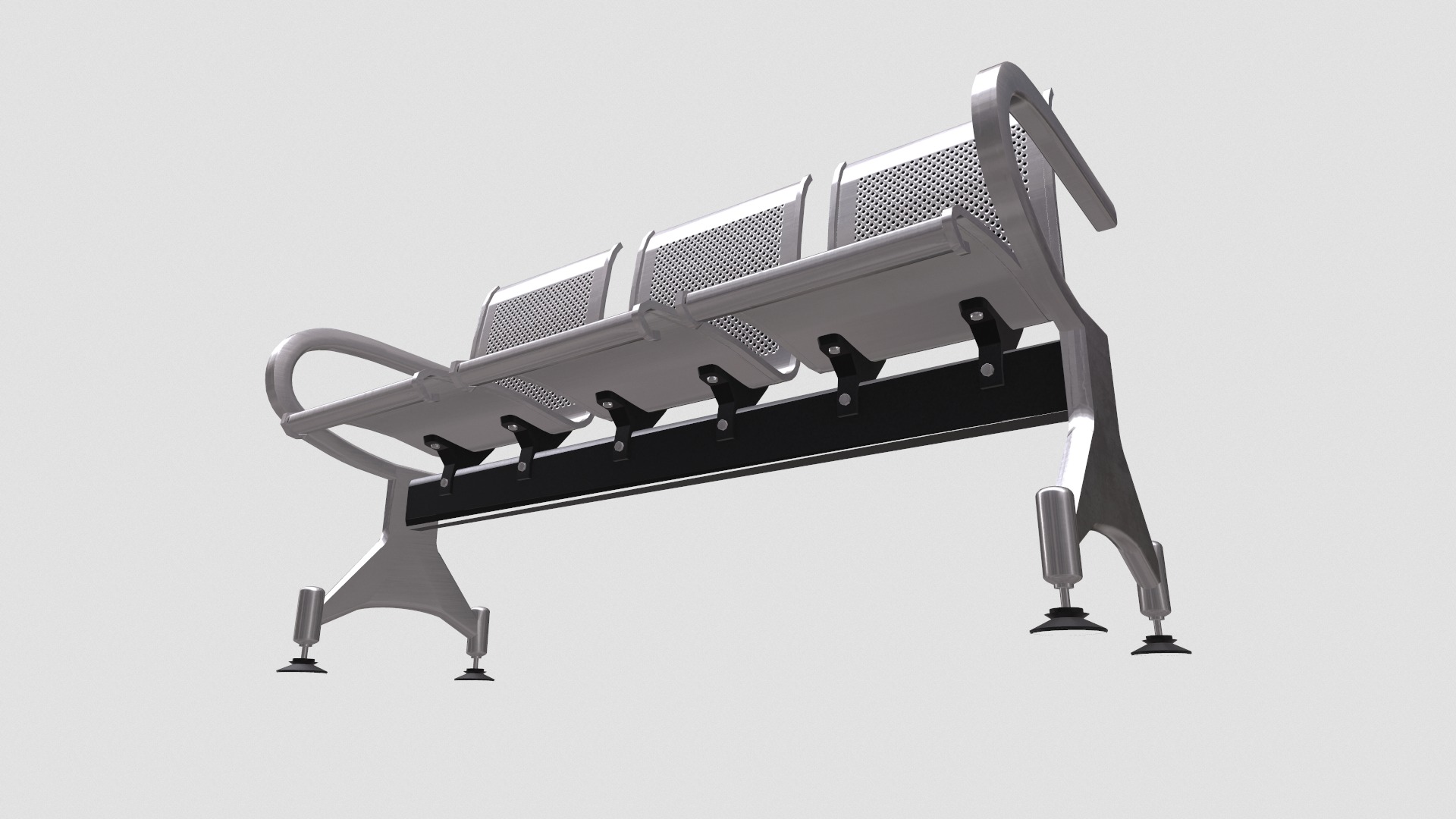 Waiting Chair Low Poly Low-poly 3D model_16