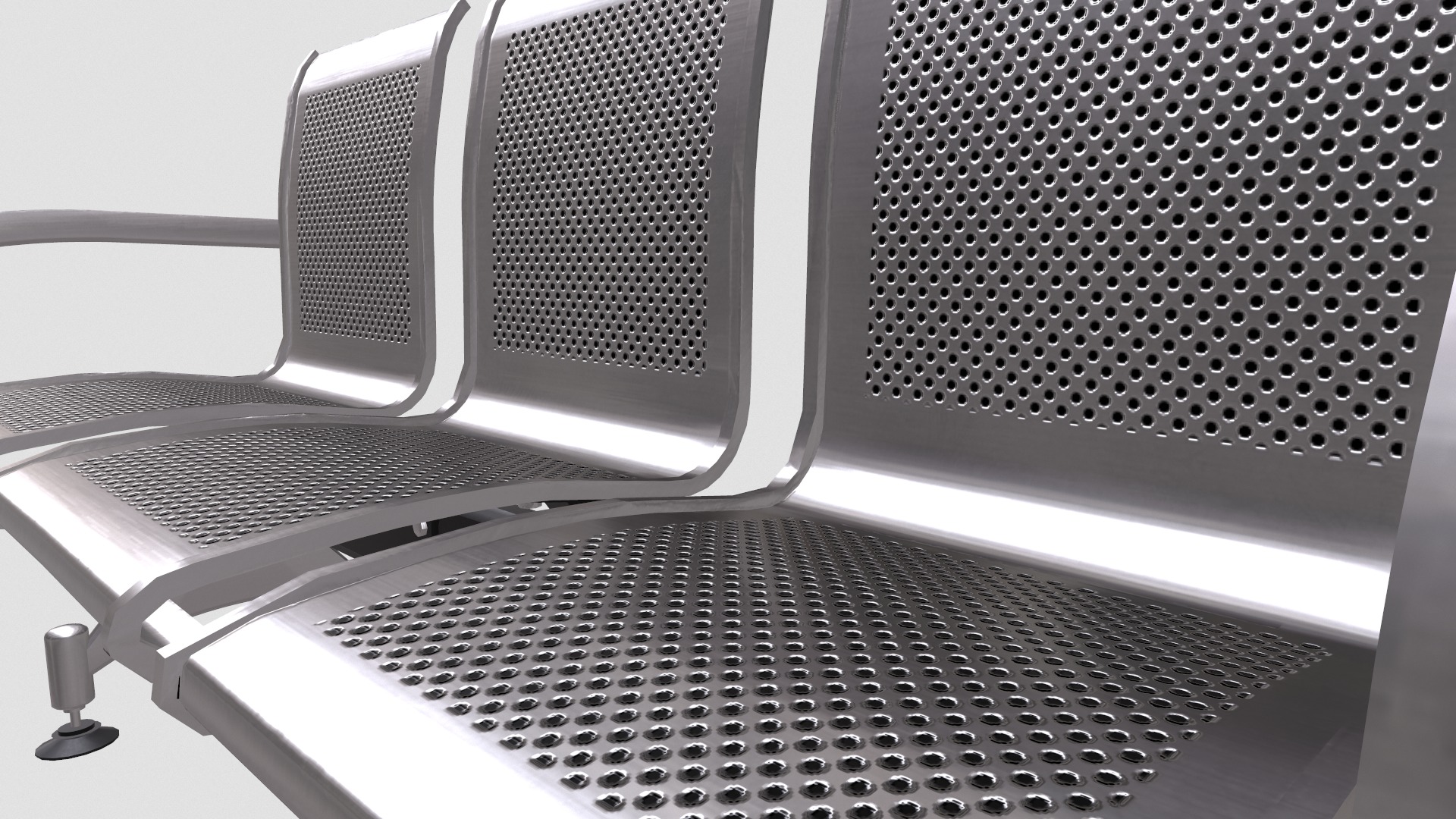 Waiting Chair Low Poly Low-poly 3D model_10