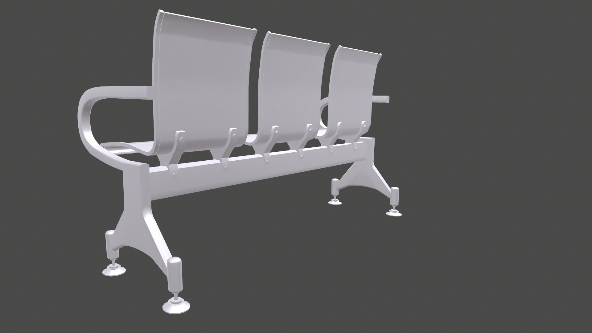 Waiting Chair Low Poly Low-poly 3D model_23