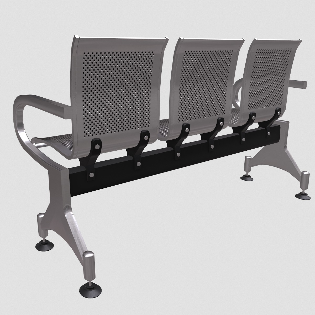 Waiting Chair Low Poly Low-poly 3D model_6