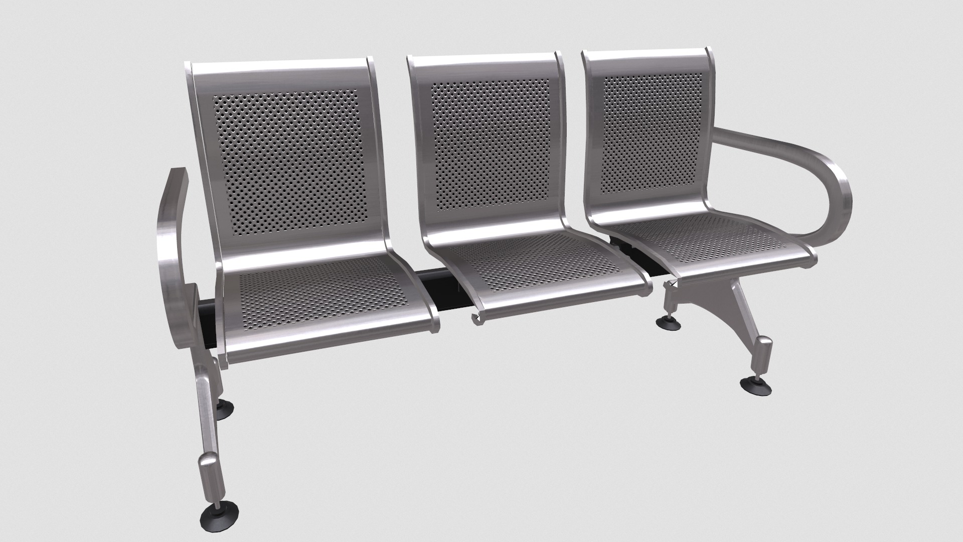 Waiting Chair Low Poly Low-poly 3D model_7