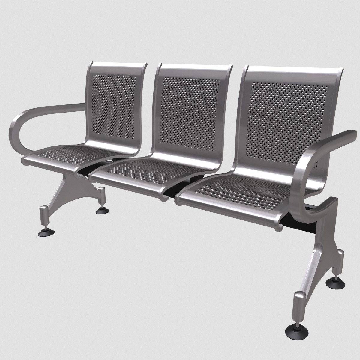 Waiting Chair Low Poly Low-poly 3D model_4