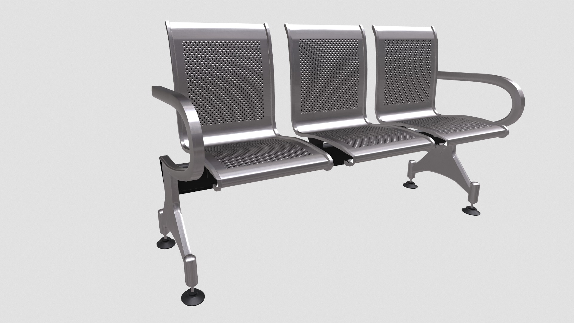 Waiting Chair Low Poly Low-poly 3D model_9