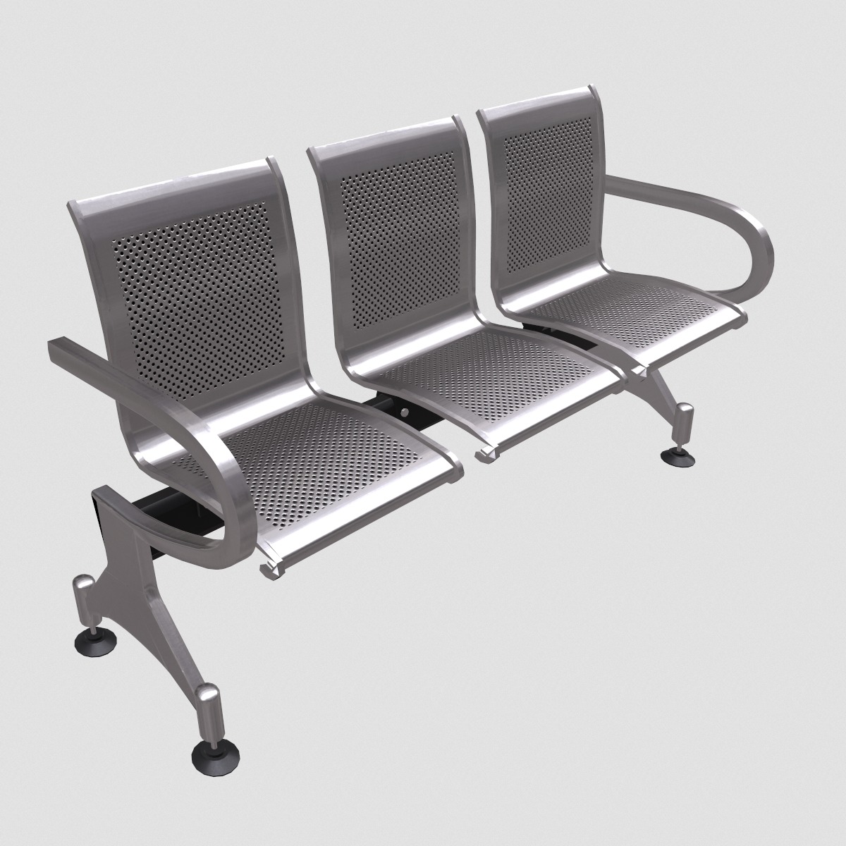 Waiting Chair Low Poly Low-poly 3D model_5